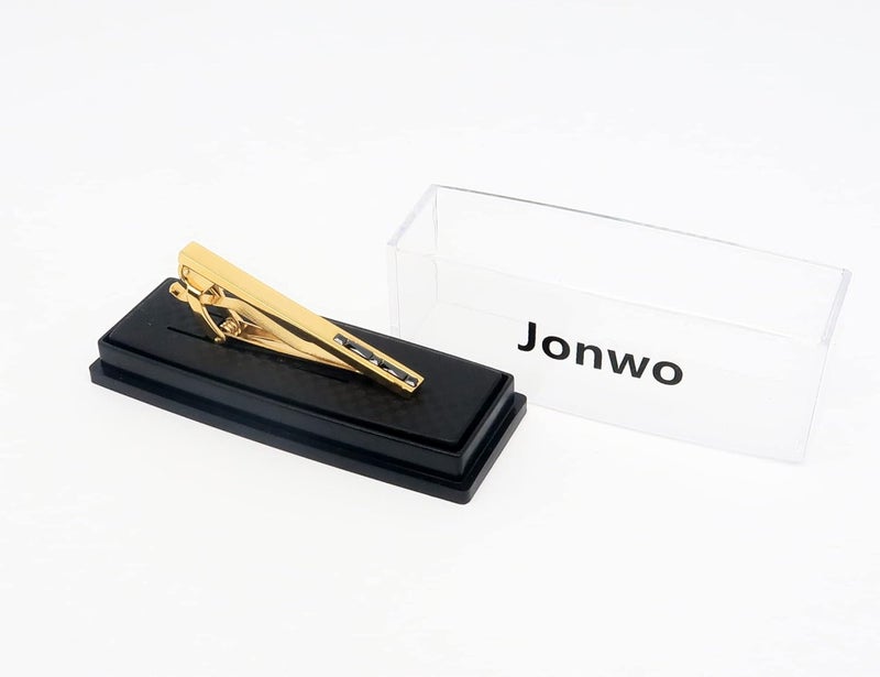 Jonwo Men's Crystal Tie Clip Silver Tone Tie Bar for Gentleman Regular Necktie Tie Clip for Business Anniversary - Image 3